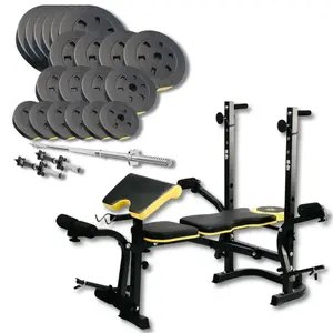 Набор Besport PowerPro 109кг с прямым грифом и скамьей WB-004 купить