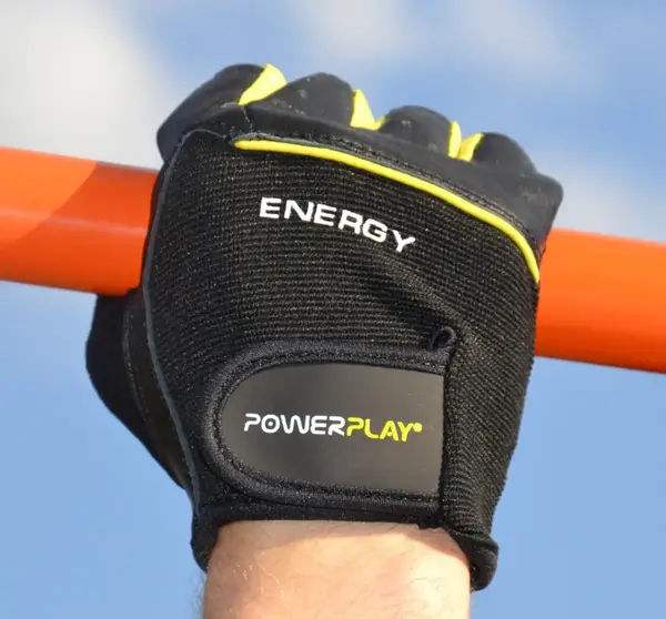 Перчатки для фитнеса PowerPlay 9058 Energy черно-желтые M купить недорого в Украине, фото 10