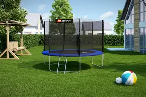 Батут Hop-Sport 10ft (305см) синий с наружной сеткой купить