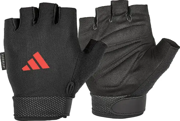 Рукавички для тренінгу Adidas Essential Adjustable Gloves чорний, червоний Уні L купити