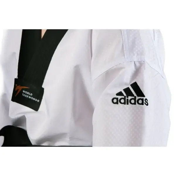 Добок для Тхеквондо ADI-CONTEST з ліцензією WT із чорним коміром | білий 160 | ADIDAS ADITC03WT купити недорого в Україні, фото 2