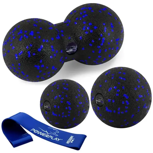 Набор для массажа и йоги PowerPlay PP_4092 EPP (комплект из 3 штук) Blue + резинка 7,5 кг. купить