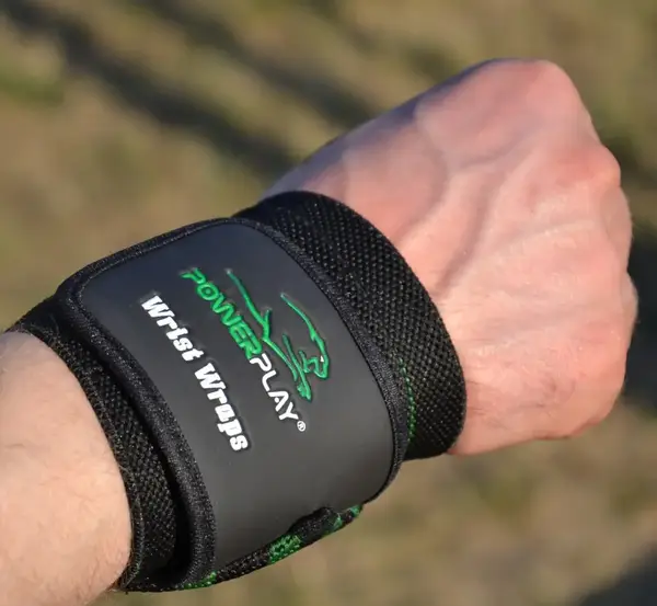 Бинты для запястий (кистовые бинты) PowerPlay 3081 Черно-Зеленые (пара) купить недорого в Украине, фото 8