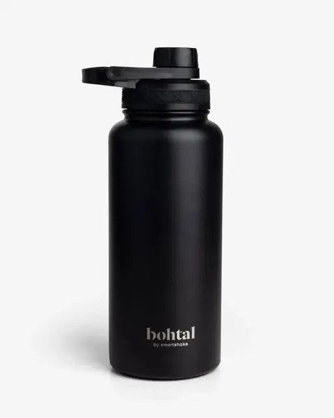 Пляшка для води металева з подвійною вакуумною ізоляцією Bohtal Insulated Sports Bottle 960 ml/32 oz Black купити недорого в Україні, фото 6