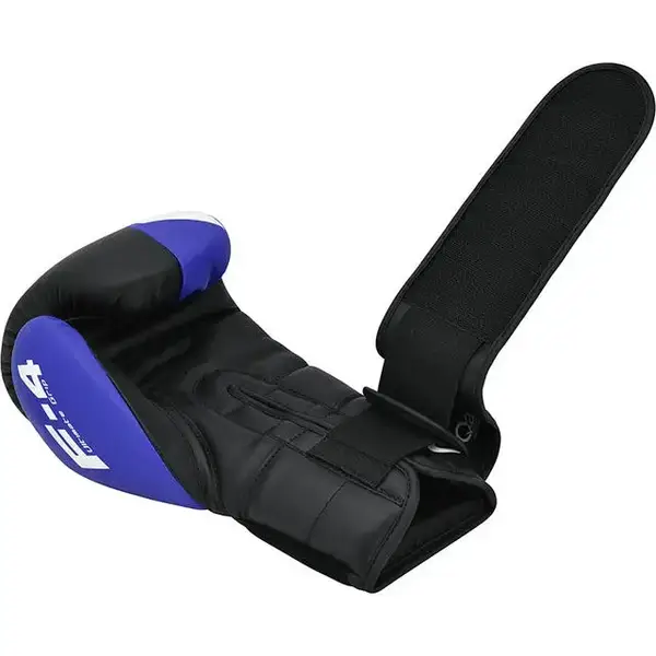 Боксерські рукавиці RDX F4 Boxing Sparring Gloves Hook&Loop BLUE/BLACK 10 унцій (капа у комплекті) купити недорого в Україні, фото 5
