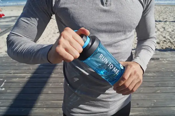 Шейкер спортивный с контейнером Casno 600 мл KXN-1199 с венчиком Синий купить недорого в Украине, фото 10