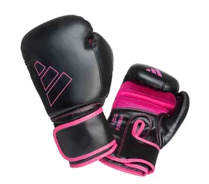 Боксерские перчатки Adidas "Hybrid 80" черно-розовые | 10 унций | ADIH80 купить