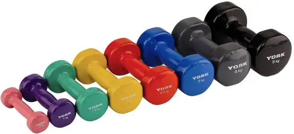 Гантели для фитнеса виниловые круглые York Fitness 2х3кг синий купить недорого в Украине, фото 2