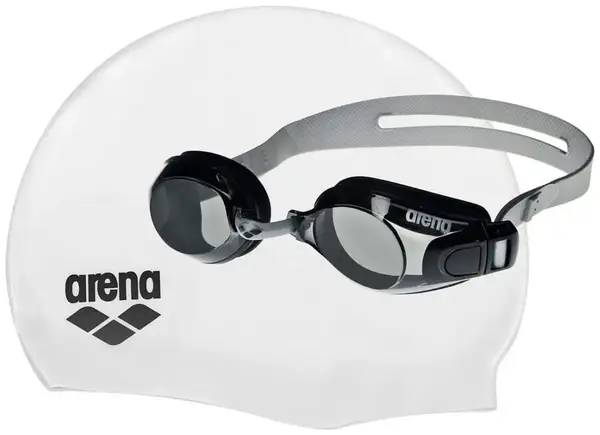 Комплект (очки+шапочка) Arena POOL SET черный, белый Уни OSFM купить