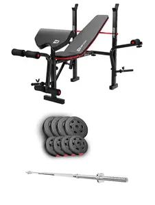 Набор Hop-Sport Premium 39 кг со скамьей HS-1055 Pro и штангой купить
