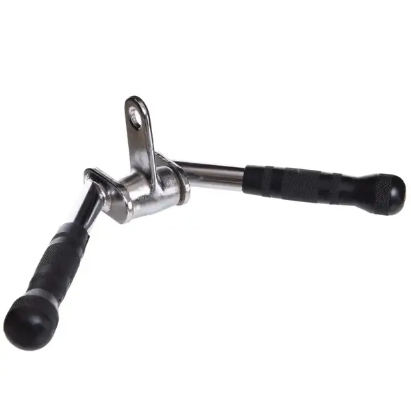 Ручка для верхней тяги York Fitness V-образная на трицепс с вращающимся подвесом и резиновыми рукоятками, хром. купить