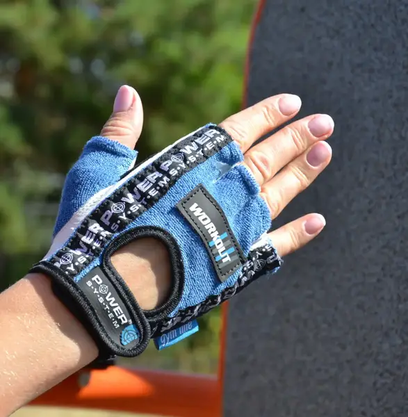 Рукавички для фітнесу Power System PS-2200 Workout Blue L купити недорого в Україні, фото 2