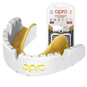 Капа OPRO Gold Braces под брекеты взрослая (возраст 11+) White/Gold (art.102506004) купить
