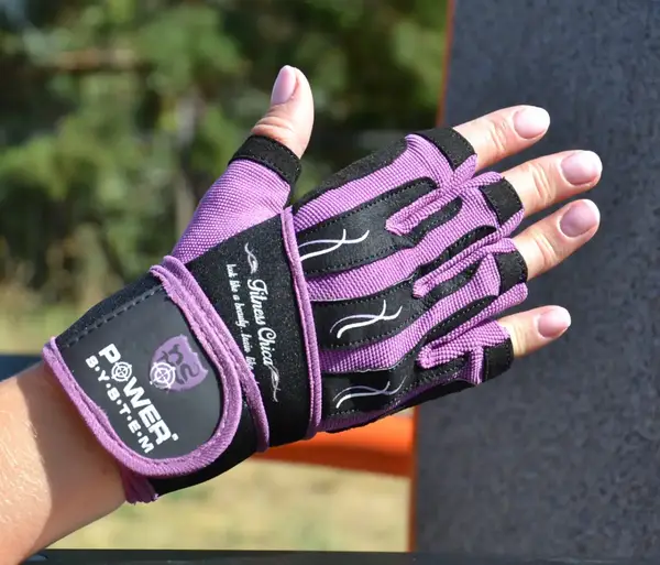 Рукавички для фітнесу Power System PS-2710 Fitness Chica жіночі Purple S купити недорого в Україні, фото 6