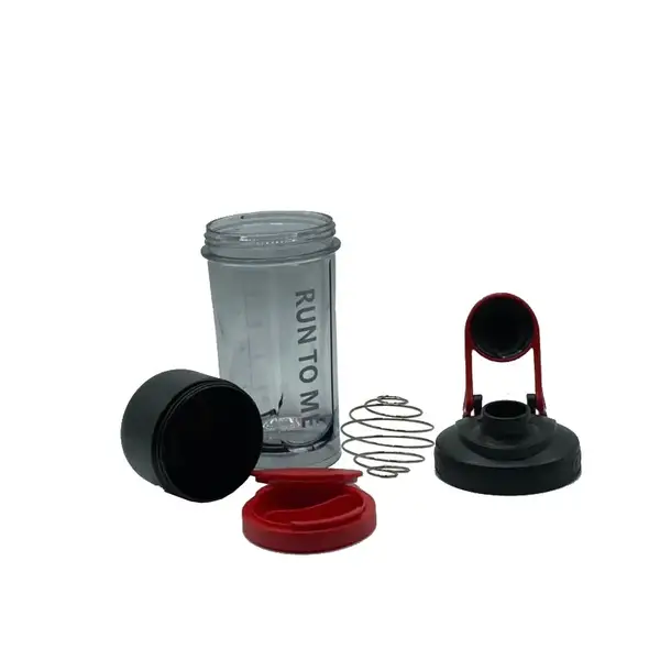 Шейкер спортивный с контейнером Casno 600 мл KXN-1199 с венчиком Серый/Красный купить недорого в Украине, фото 5