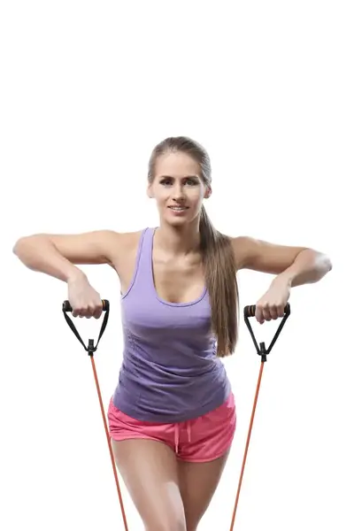 Трубчатый эспандер для фитнеса с ручками U-POWEX Latex resistance tube 20LB Green (9 кг.) купить недорого в Украине, фото 5