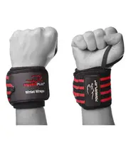 Кистьові бинти PowerPlay 3081 Gym WristT Wraps Чорно-Червоні купити