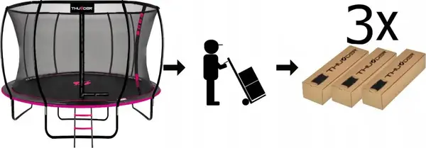 Батут THUNDER INSIDE ULTRA с внутренней сеткой 14 футов 427 см черно-розовый купить недорого в Украине, фото 8