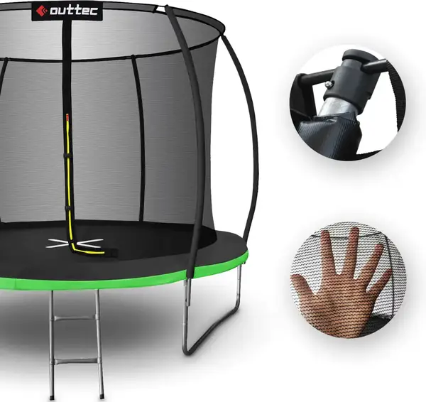 Батут OUTTEC Pumpkin с внутренней сеткой 12 футов 374 см черно-зеленый купить недорого в Украине, фото 6