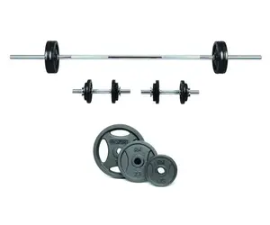 Набір металевих гантель по 6 кг + штанга 25 кг для фітнесу купити