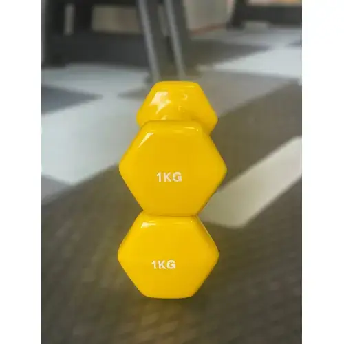 Гантель для фитнеса с виниловым покрытием Generation Fitness FF51D3A-1kg (желтый) купить недорого в Украине, фото 9