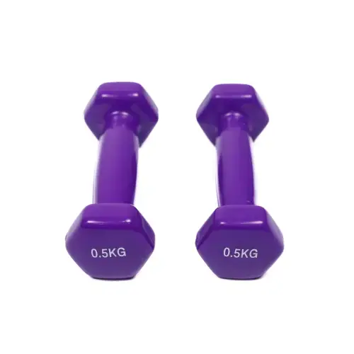 Гантель для фитнеса с виниловым покрытием Generation Fitness FF51D3A-0.5kg (фиолетовый) купить недорого в Украине, фото 3