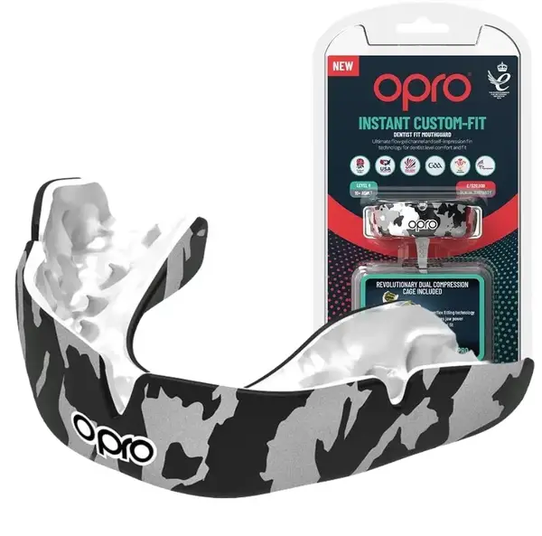Капа OPRO Instant CAMO взрослая (возраст 11+) Black/White (art.102523002) купить