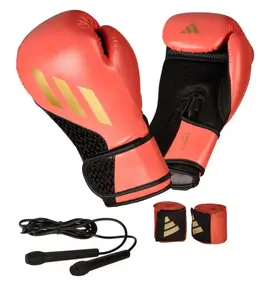 Боксерский набор Adidas (перчатки, бинты, скакалка) красный | 12 унций | Adidas ADIKITW купить