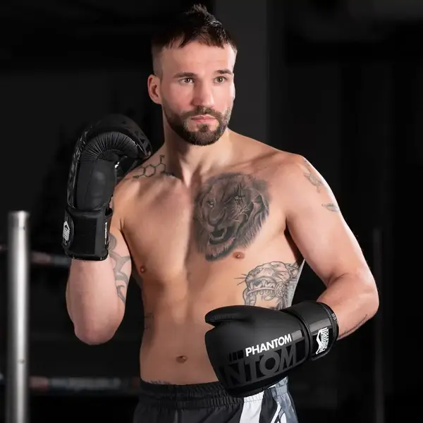 Боксерські рукавиці Phantom APEX Black 16 унцій (капа в подарунок) купити недорого в Україні, фото 5