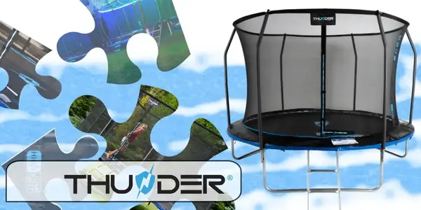 Батут THUNDER INSIDE ELITE с внутренней сеткой 8 футов 255 см черно-голубой купить недорого в Украине, фото 10