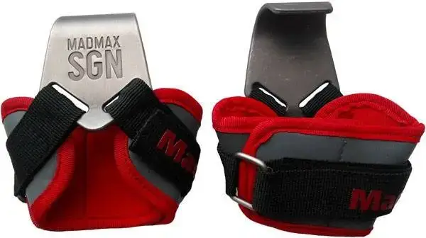 Крюки для тяги на запястье MadMax MFA-330 Lat Hooks Antic silver/Grey/Red купить недорого в Украине, фото 4