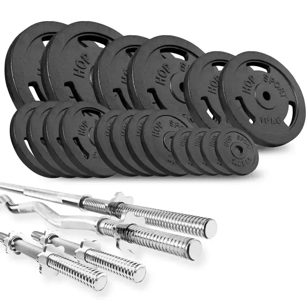 Набір Hop-Sport Strong 179 кг з лавою HS-1065 купити недорого в Україні, фото 5