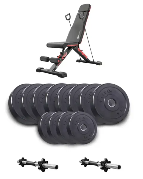 Набор Elitum Titan гантели 2х26кг со скамьей Hop-Sport HS-2080 HB купить