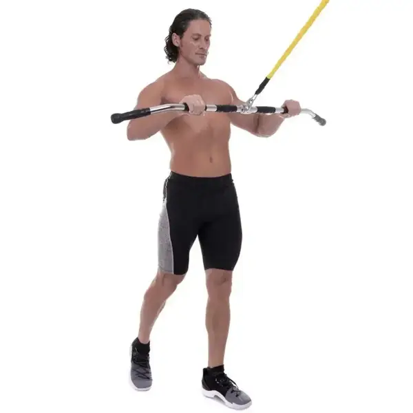 Ручка для верхней тяги York Fitness 122см изогнутая с резиновыми рукоятками, хром. купить недорого в Украине, фото 10