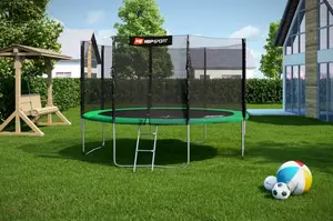 Батут Hop-Sport 12ft (366см) зеленый с наружной сеткой. купить