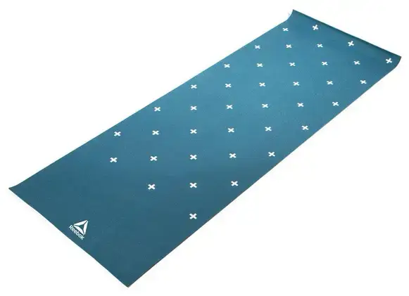 Двухсторонний коврик для йоги Reebok Double Sided 4mm Yoga Mat голубой, белый Уни 173 х 61 х 0,4 с купить