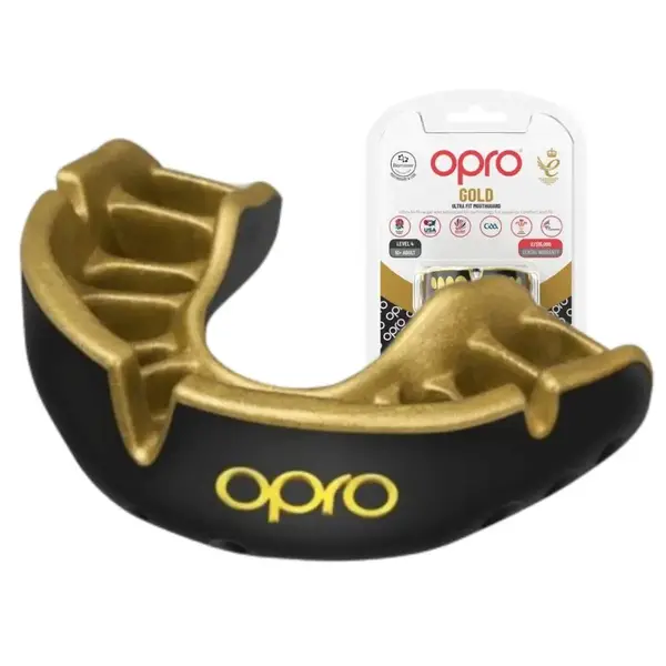 Капа OPRO Gold взрослая (возраст 11+) Black/Gold (art.102504001) купить