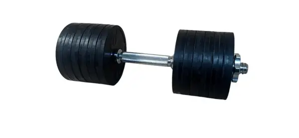 Обрезиненная гантель 16 кг (гриф 42 см + 12х1.25 диски) купить недорого в Украине, фото 2