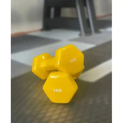 Гантель для фитнеса с виниловым покрытием Generation Fitness FF51D3A-1kg (желтый) купить недорого в Украине, фото 11