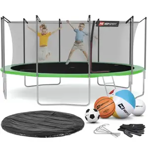 Батут Hop-Sport 16ft (488см) зеленый с внутренней сеткой. купить