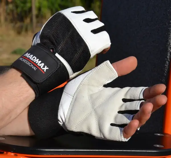 Рукавички для фітнесу MadMax MFG-269 Professional White S купити недорого в Україні, фото 4