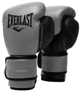 Боксерські рукавиці Everlast POWERLOCK 2R TRAINING GLOVE сірий, чорний Уні 10 унцій купити