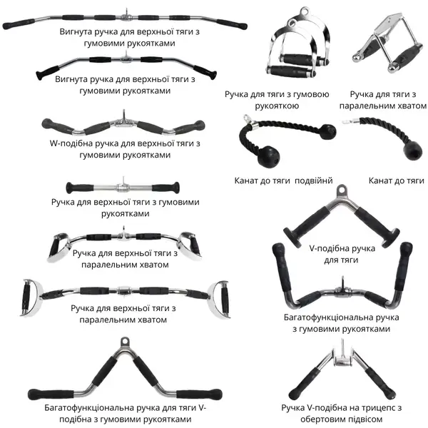 Набор ручек для тяги York Fitness (15 предметов) купить недорого в Украине, фото 3