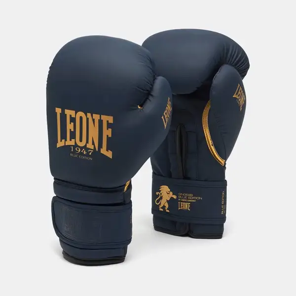 Боксерські рукавиці Leone GN059B Blue Edition 10 унцій (капу в комплекті) купити недорого в Україні, фото 2