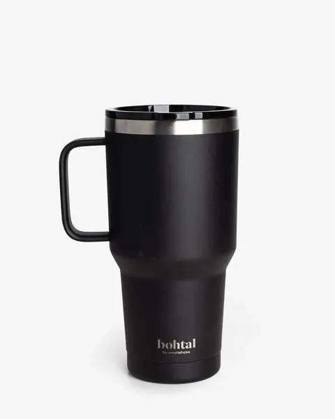 Термостакан (изолированная чашка) Bohtal с ручкой из нержавеющей стали Tumbler Black 900 ml купить недорого в Украине, фото 2
