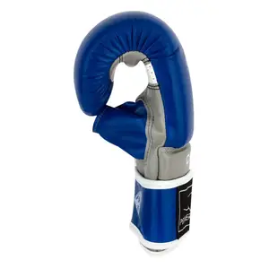 Снарядні рукавиці PowerPlay 3038 Синьо-сірі L (капа в подарунок) купити