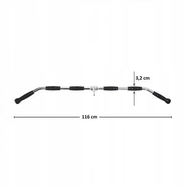 Ручка для верхней тяги York Fitness 122см изогнутая с резиновыми рукоятками, хром. купить недорого в Украине, фото 11