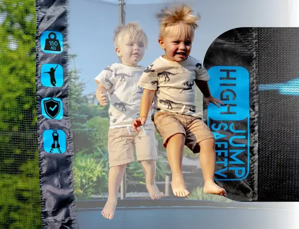 Батут THUNDER INSIDE ULTRA с внутренней сеткой 14 футов 435 см черно-голубой купить недорого в Украине, фото 4