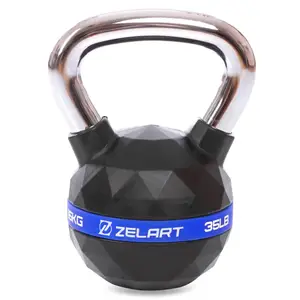 Гиря PU с хромированной ручкой Кроссфит 16кг (PU, черный) купить