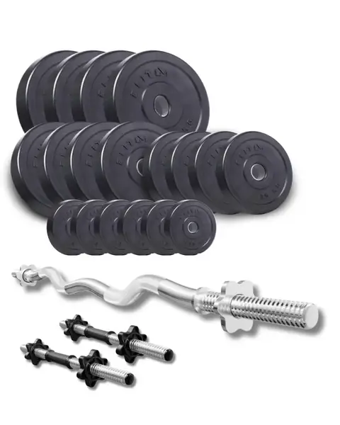 Набір Elitum Titan 86кг зі штангою та гантелями купити